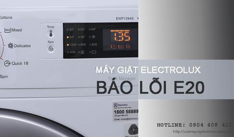 Máy giặt Electrolux báo lỗi E20