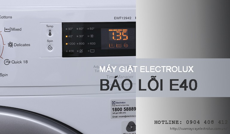 Máy giặt Electrolux báo lỗi E40 và cách sửa